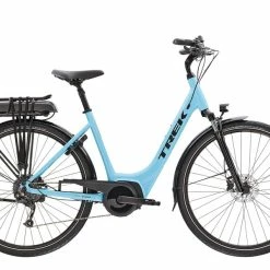 Bicicleta Híbrida Eléctrica Color Azul Marca Trek